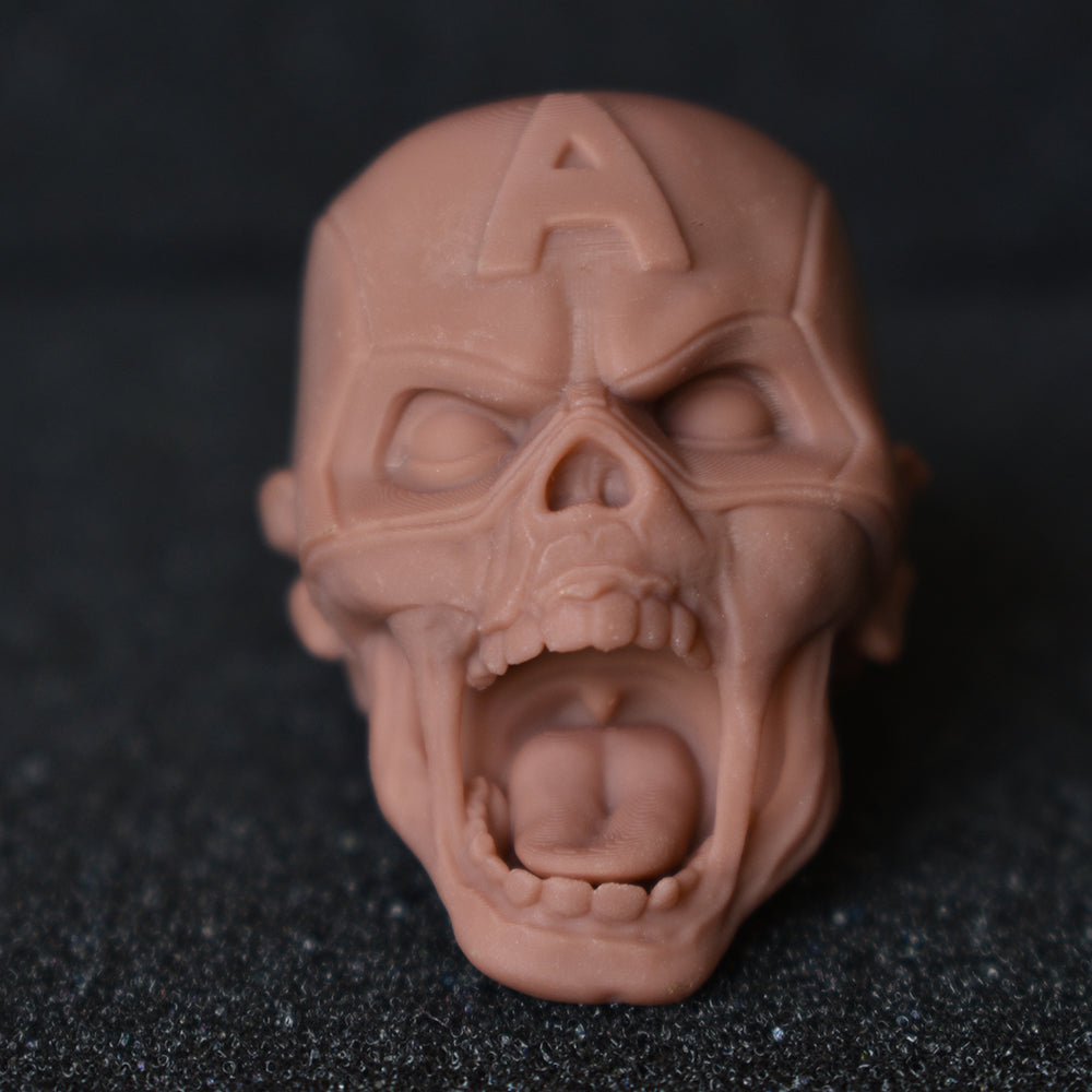 Zombie Captain America What if custom action figure head - Clayman3D