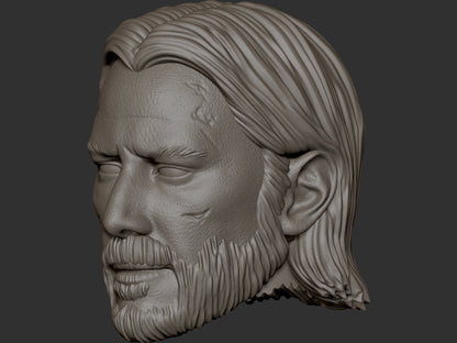 Keanu Reeves John Wick custom action figure head