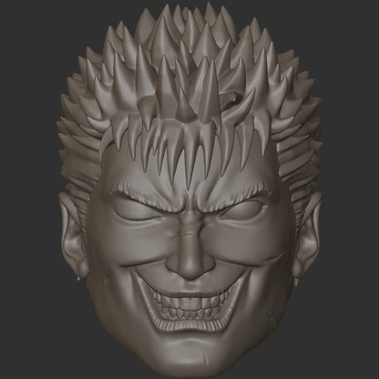 Guts Berserk smiling custom action figure head