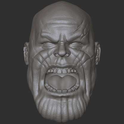 Thanos screaming custom action figure head