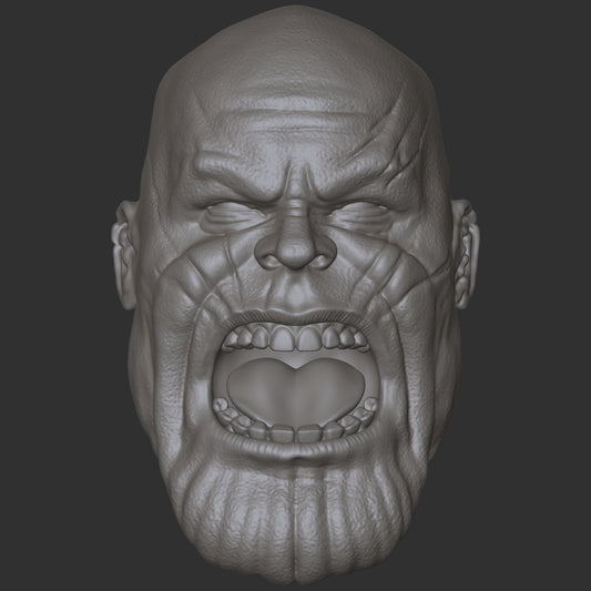 Thanos screaming custom action figure head