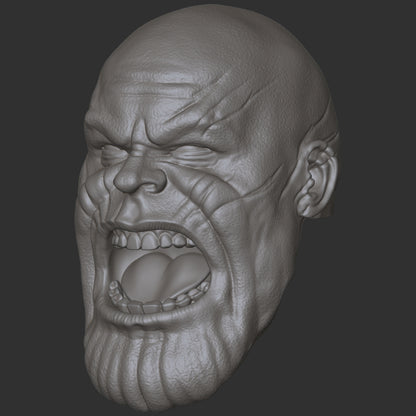 Thanos screaming custom action figure head