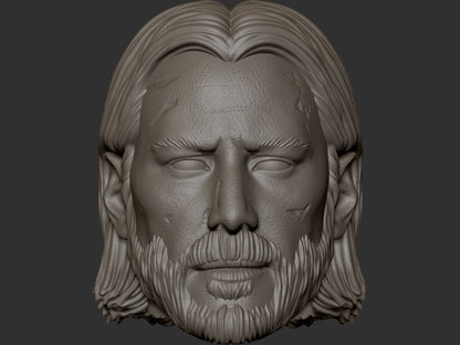 Keanu Reeves John Wick custom action figure head