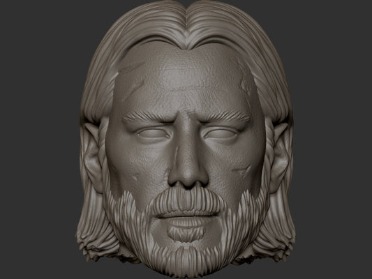 Keanu Reeves John Wick custom action figure head